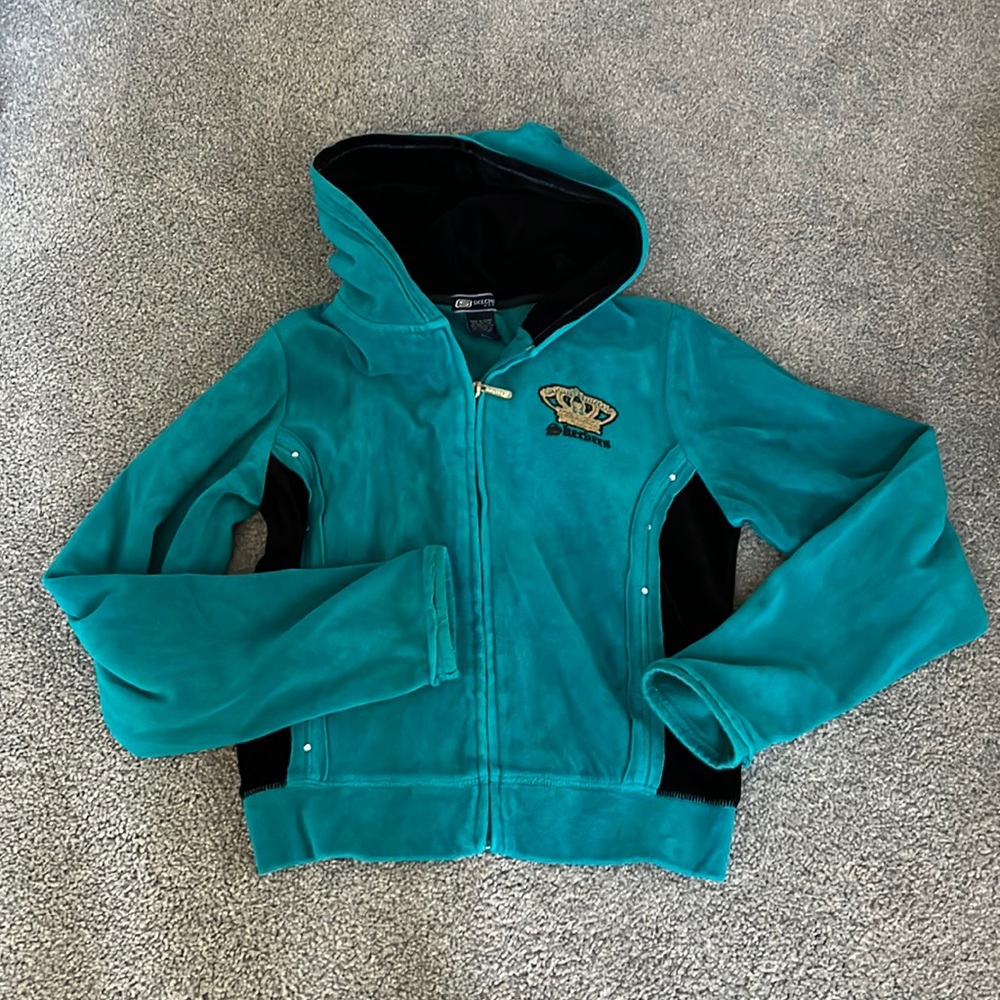 Kids Skechers Velour Track Suit, emerald green, Size L(12/14) - Picture 2 of 9